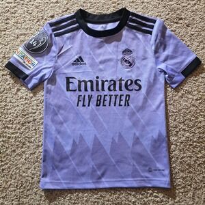 Adidas Real Madrid 2022-23 Away Jersey Youth 7-8Y Purple HA2660 Champions League
